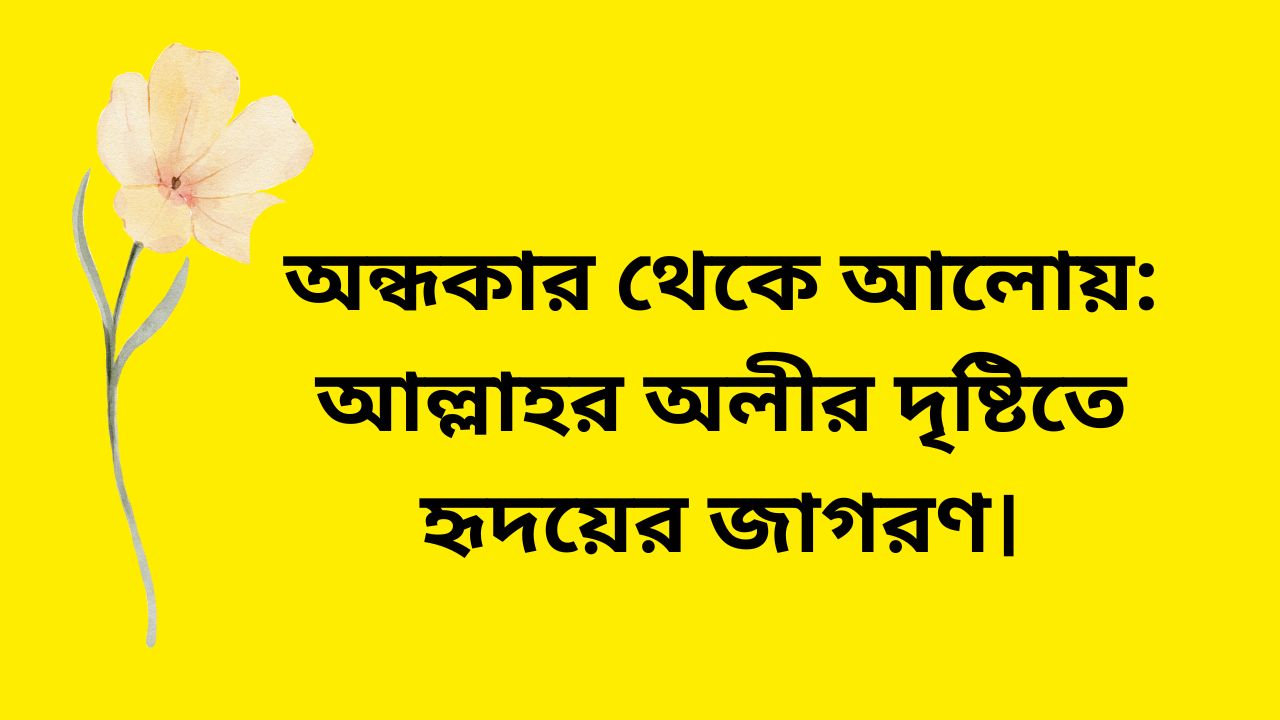অন্ধকার থেকে আলোয়: আল্লাহর অলীর দৃষ্টিতে হৃদয়ের জাগরণ।