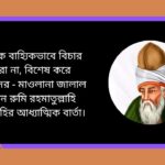 কাউকে বাহ্যিকভাবে বিচার করো না, বিশেষ করে বুজুর্গদের - মাওলানা জালাল উদ্দিন রুমি রহমাতুল্লাহি আলাইহির আধ্যাত্মিক বার্তা।