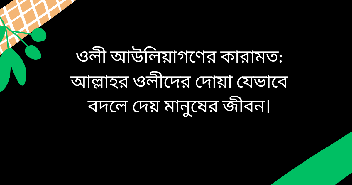 ওলী আউলিয়াগণের কারামত ও আল্লাহর ওলীদের দোয়ার মাধ্যমে এক হতাশ মানুষের জীবন পরিবর্তনের আধ্যাত্মিক দৃশ্য
