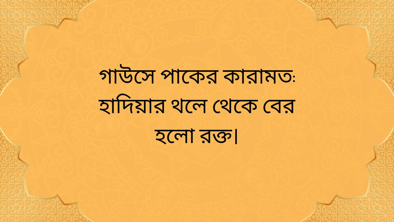 গাউসে পাকের কারামত: হাদিয়ার থলে থেকে রক্ত বের হওয়ার অলৌকিক ঘটনা