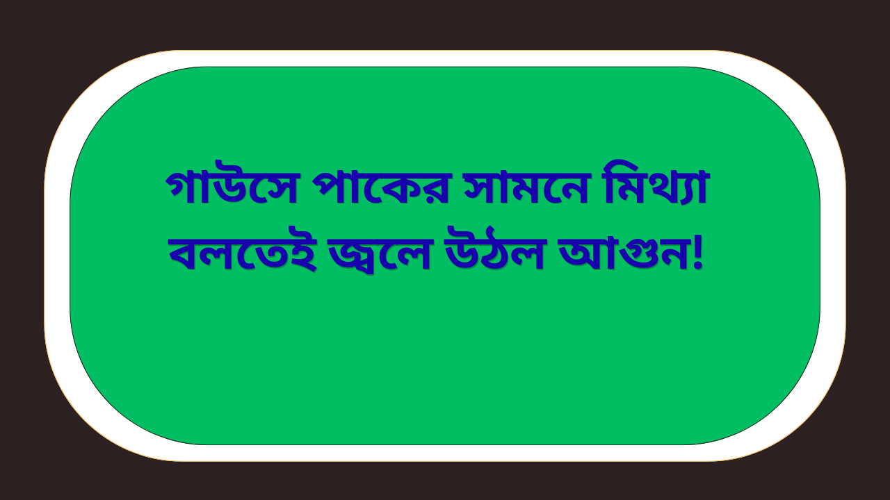 গাউসে পাকের সামনে মিথ্যা বলার পর আগুন জ্বলে ওঠার শিক্ষণীয় ঘটনা