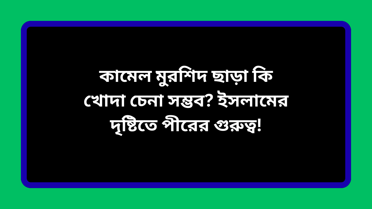 ইসলামের দৃষ্টিতে পীরের গুরুত্ব নিয়ে বিশেষ ধর্মীয় পোস্টের ছবি