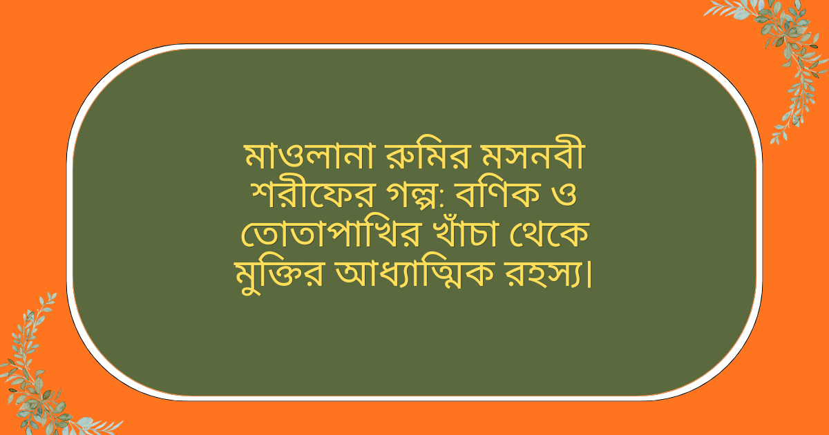 বণিক ও তোতাপাখির গল্প মাওলানা রুমির শিক্ষা