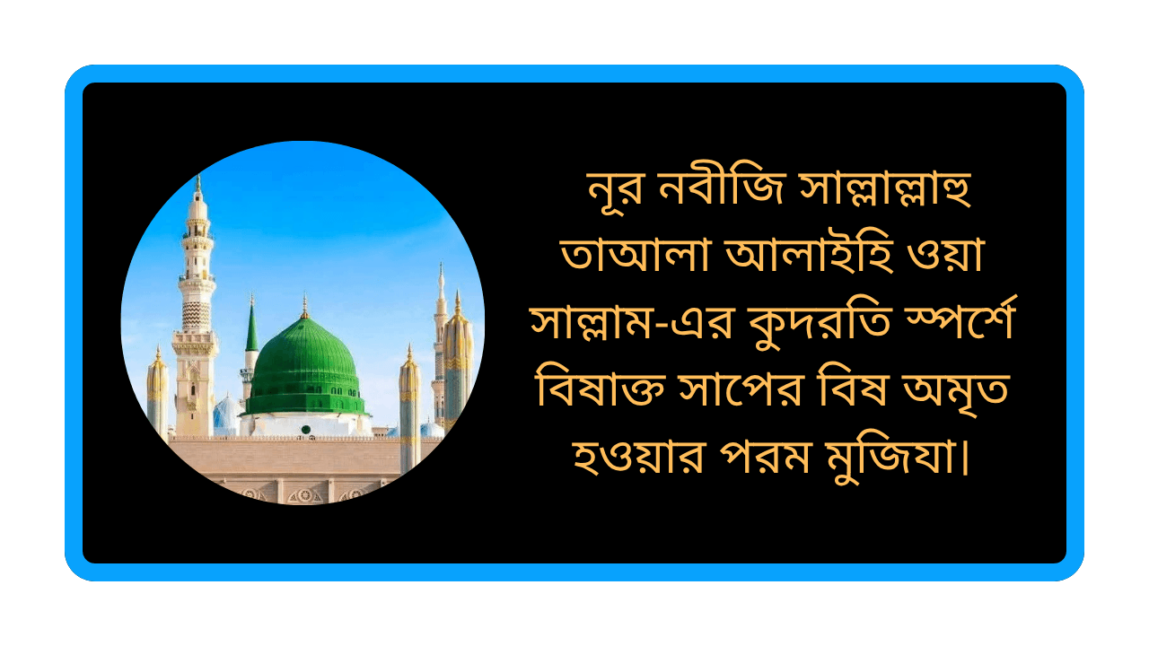 নূর নবীজি সাল্লাল্লাহু তাআলা আলাইহি ওয়া সাল্লাম এর কুদরতি স্পর্শে বিষাক্ত সাপের বিষ অমৃত হওয়ার পরম মুজিযা