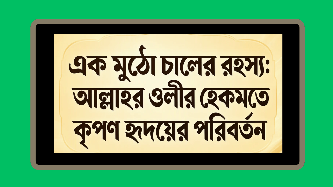 এক মুঠো চালের রহস্য আল্লাহর ওলীর হেকমতে কৃপণ হৃদয়ের পরিবর্তন