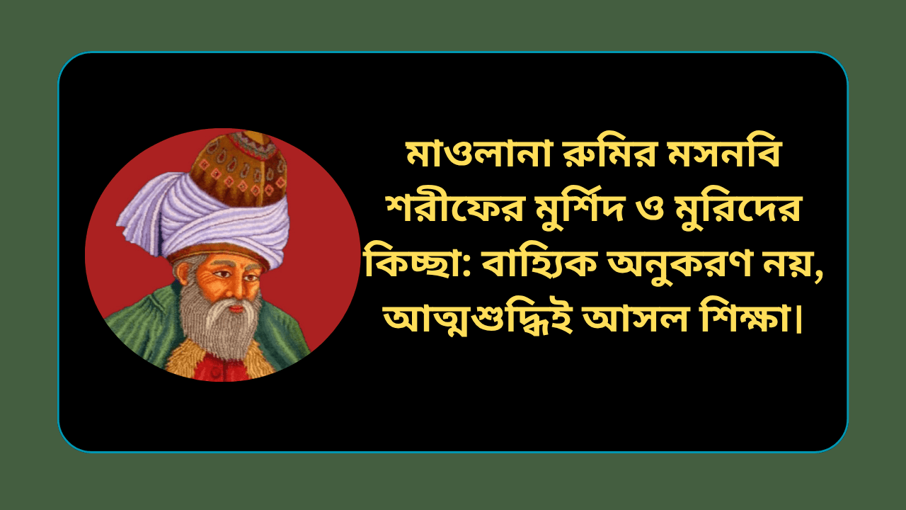 মাওলানা রুমির মসনবি শরীফের মুর্শিদ ও মুরিদের কিচ্ছা কাহিনীর পীর মুরিদী মজলিসের বাতেনি নূরানী চিত্র